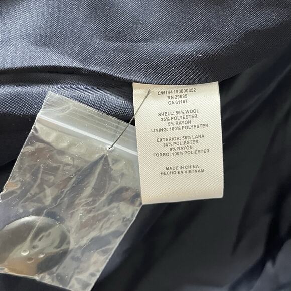 Pendleton Womens Wool Blend Plaid Topper Coat Size L Navy Heavyweight Winter NWT - Picture 9 of 10